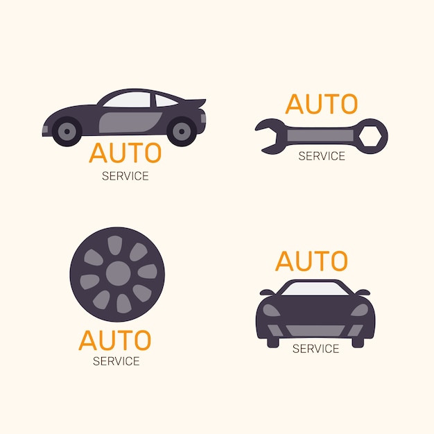 Free Vector flat design car logo collection