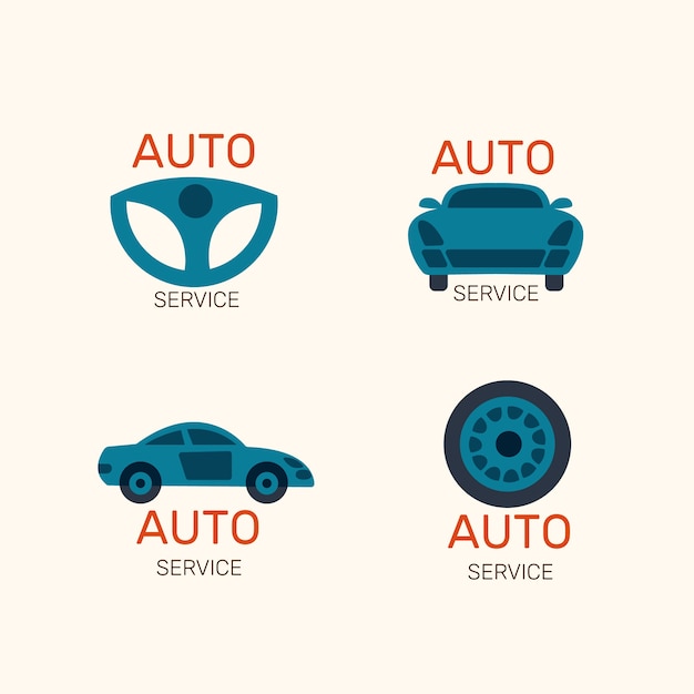 Free Vector flat design car logo collection