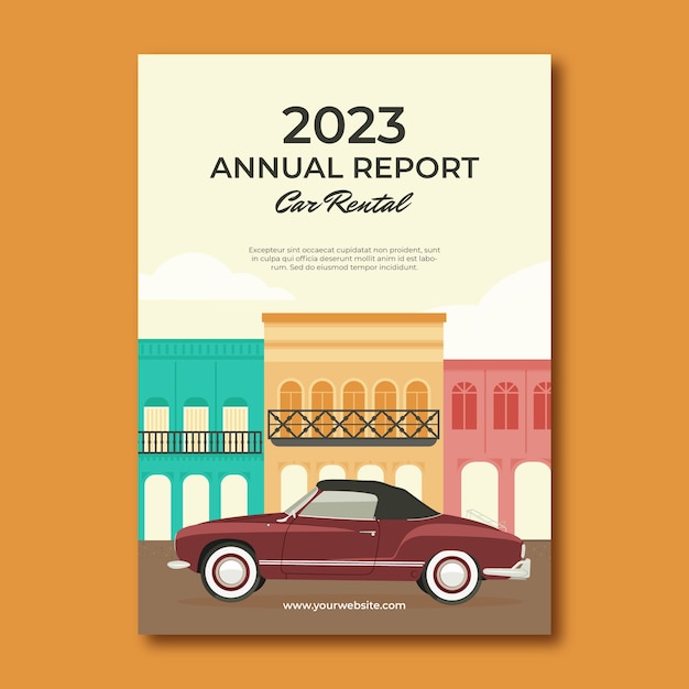 Flat design car rental annual report