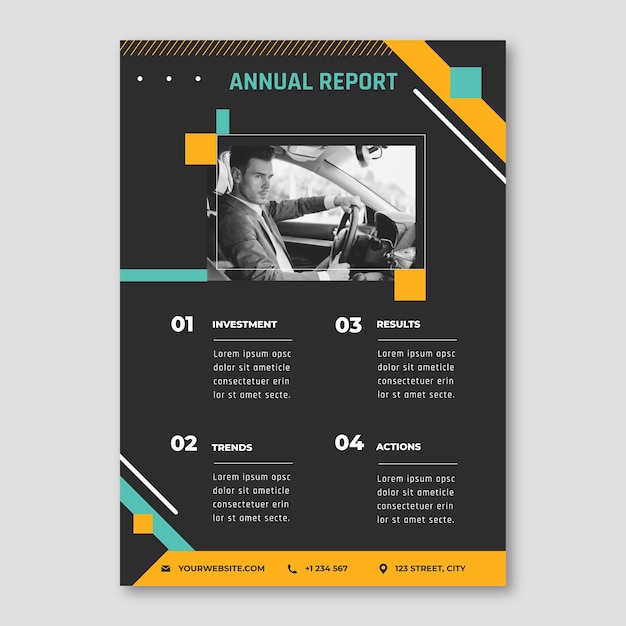 Free Vector flat design car rental annual report