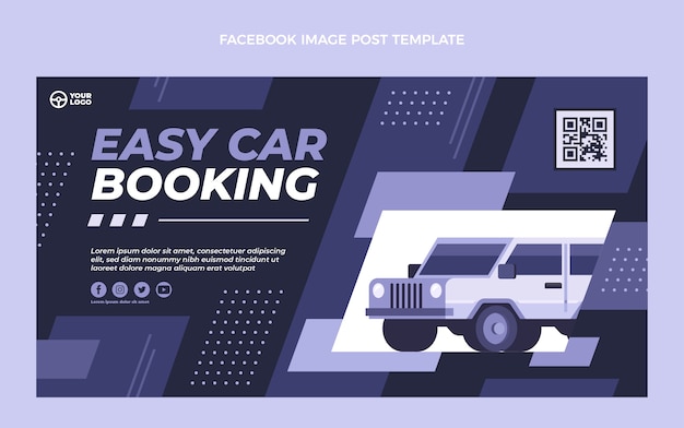 Free Vector flat design car rental facebook post