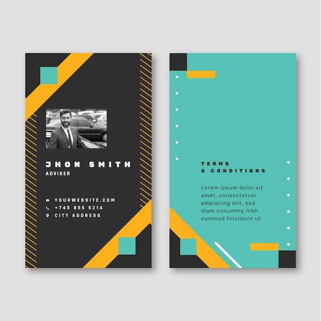 Flat design car rental   id card template