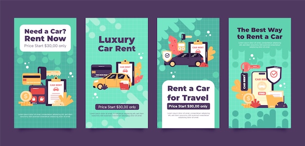 Free Vector flat design car rental template