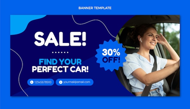 Flat design car sale with discount