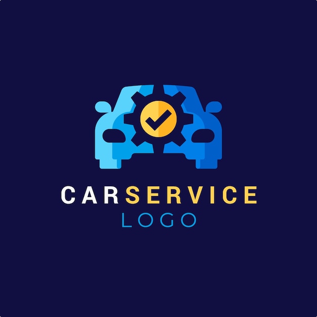 Flat design car service logo template