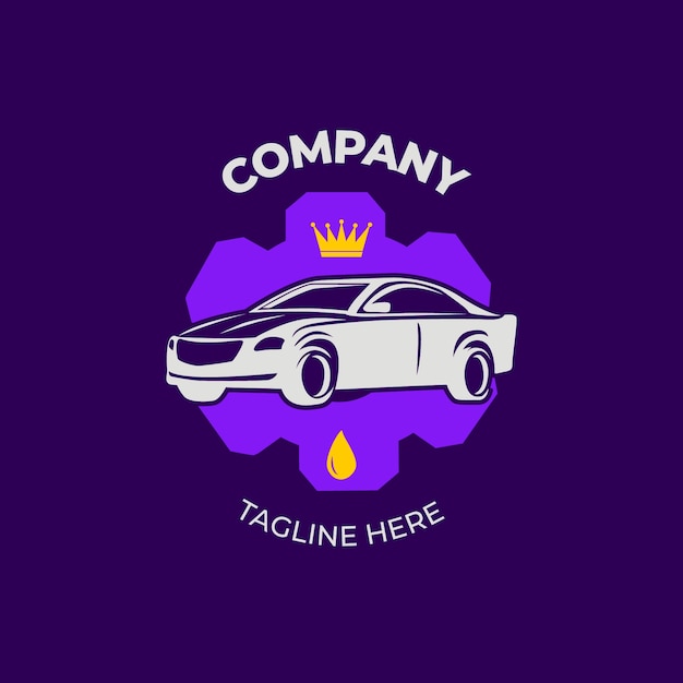 Free Vector flat design car service logo