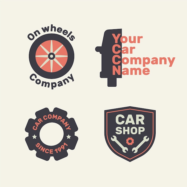 Free vector flat design car shop repair collection