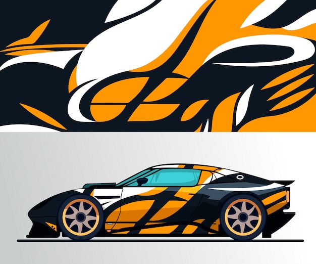 Free Vector flat design car wrap illustration