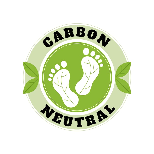 Flat design carbon footprint labels