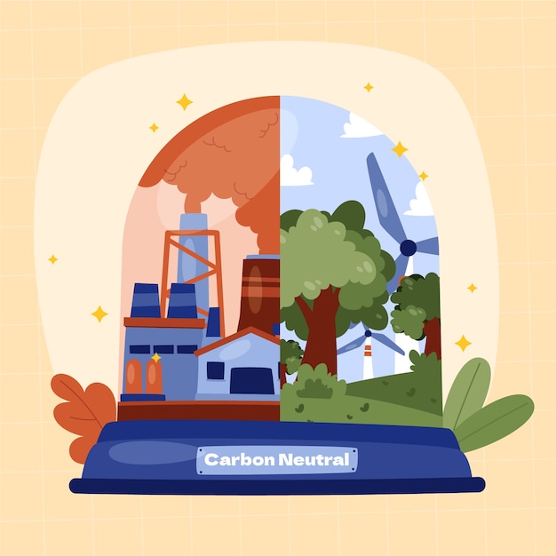 Free Vector flat design carbon neutral illustration