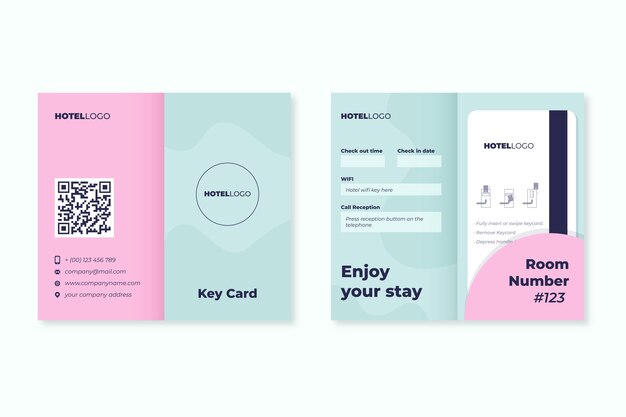 Flat design card holder template