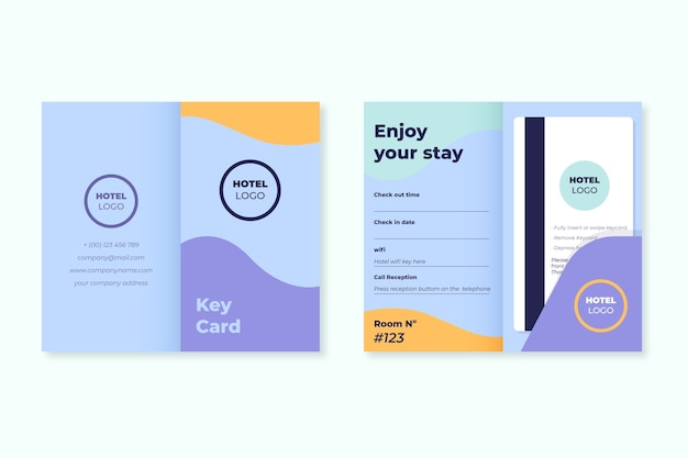 Flat design card holder template