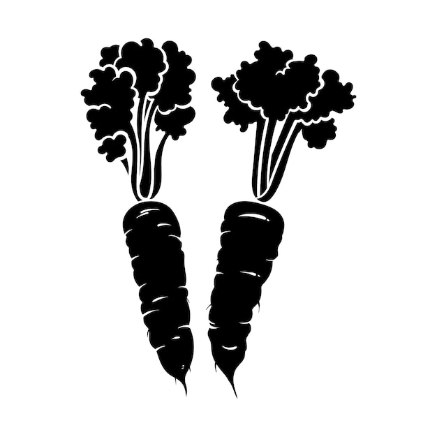 Flat design carrot silhouette