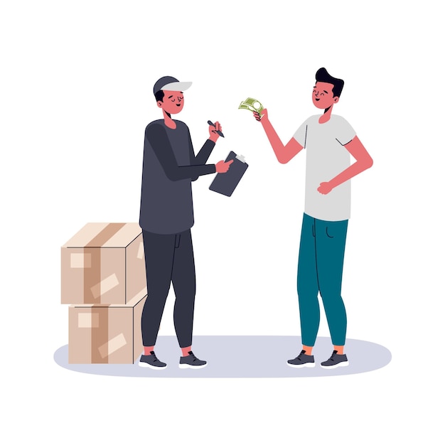 Flat design cash on delivery illustration