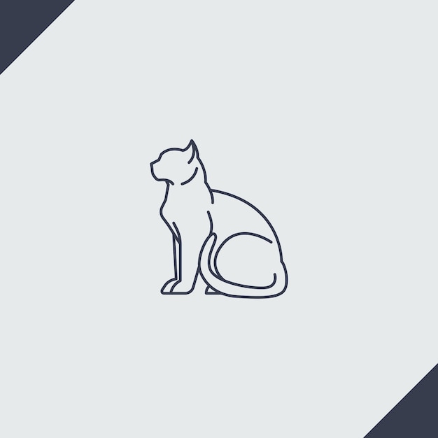 Free vector flat design cat outline illustration