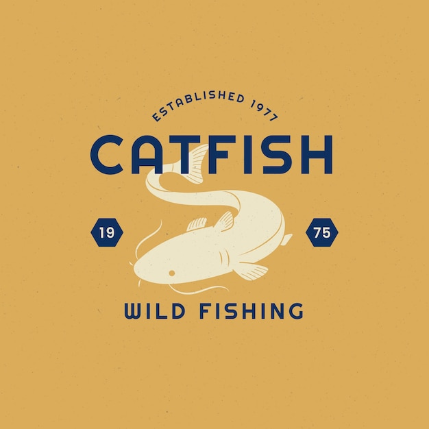 Free Vector flat design catfish  logo design