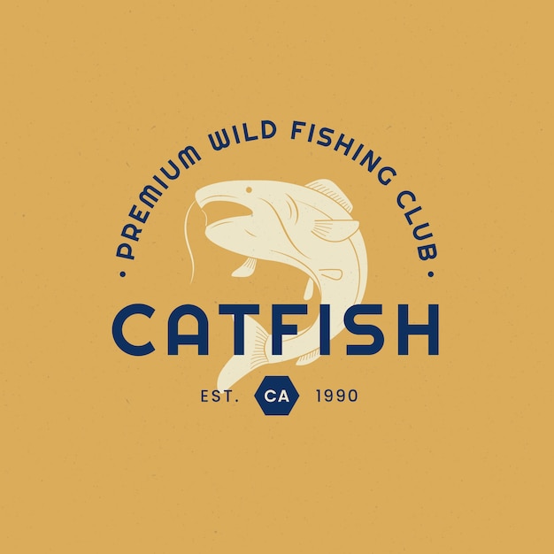 Free Vector flat design catfish logo template