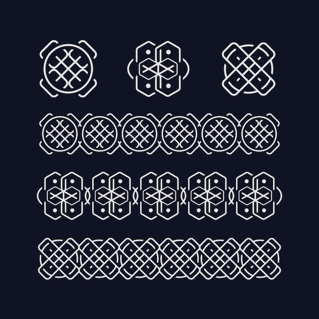 Free Vector flat design celtic borders design set