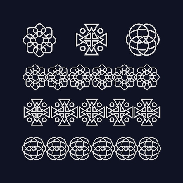 Free Vector flat design celtic borders design set