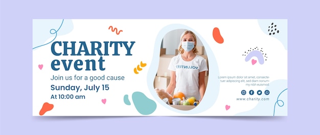 Free Vector flat design charity event facebook cover