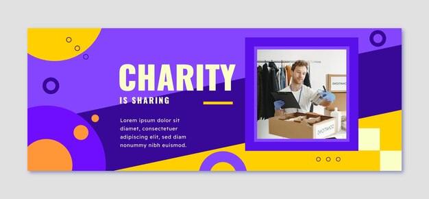 Flat design charity event facebook cover