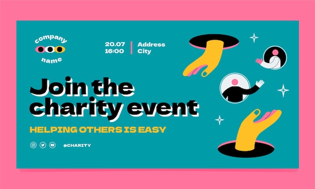 Flat design charity event facebook post