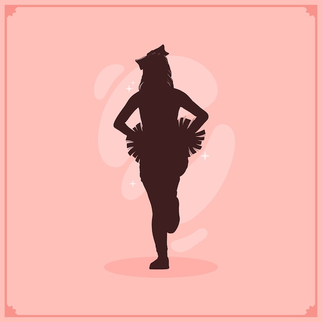 Free Vector flat design cheerleader silhouette