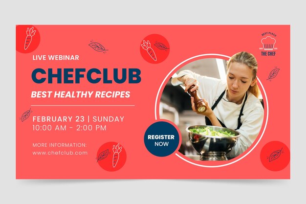 Flat design chef career webinar