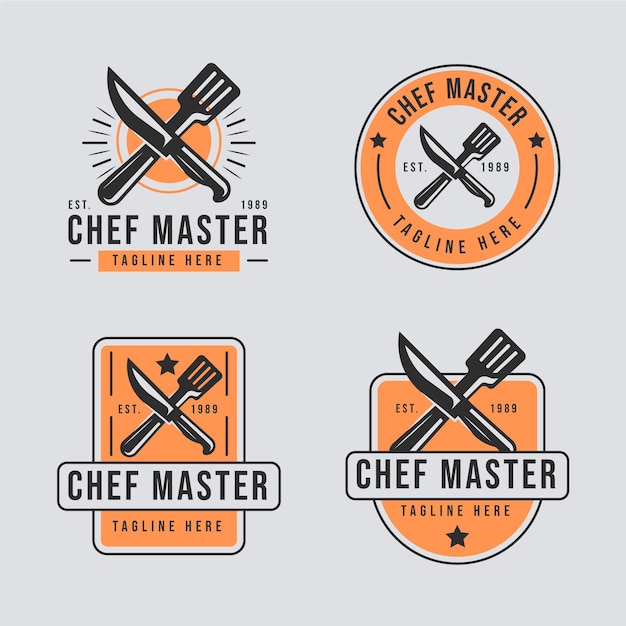 Free Vector flat design chef logo template