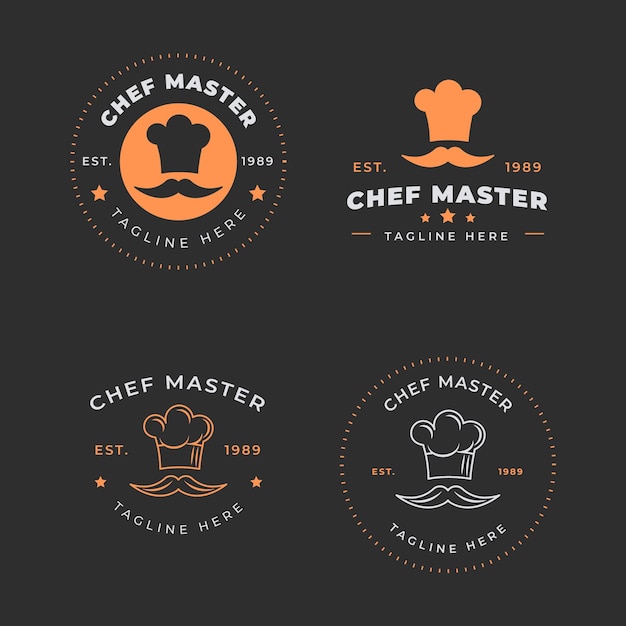 Free Vector flat design chef logo template