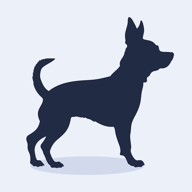 Free Vector flat design chihuahua silhouette illustration