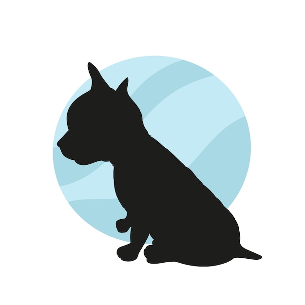 Free Vector flat design chihuahua  silhouette