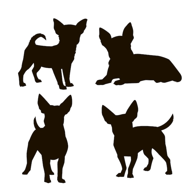 Free vector flat design chihuahua silhouette