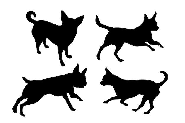 Flat design chihuahua silhouette