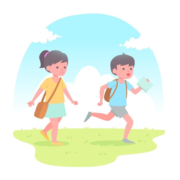 Flat design children back to school concept