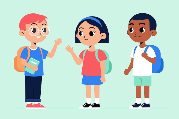 Flat design children back to school concept