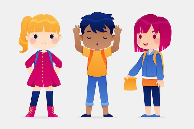 Free Vector flat design children back to school