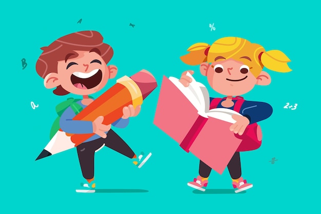 Free Vector flat design children back to school