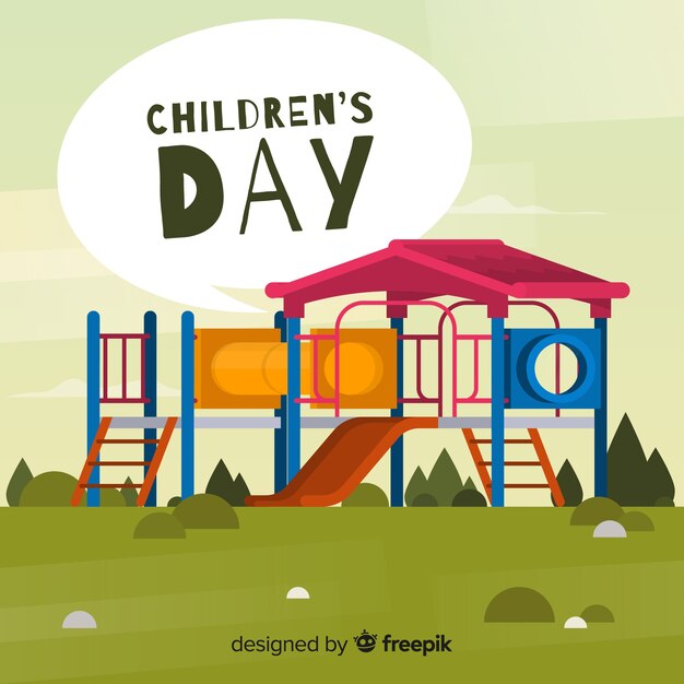 Flat design for childrens day illustration