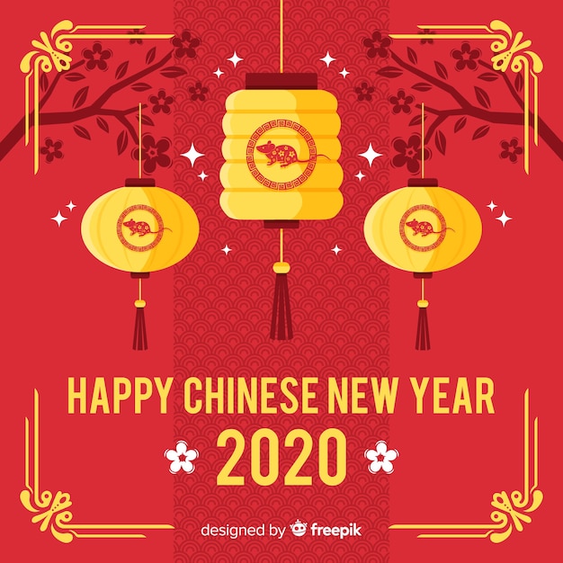 Flat design chinese new year concept