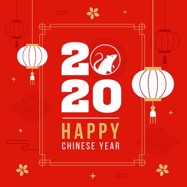 Flat design chinese new year concept