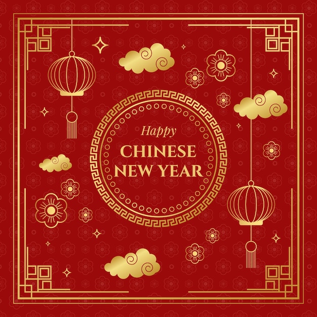 Flat design chinese new year