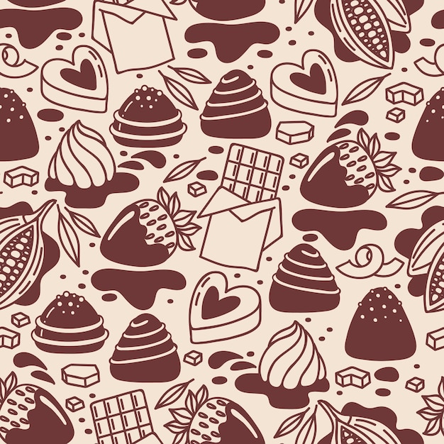 Flat design chocolate pattern