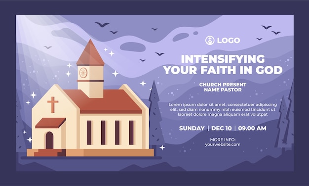 Flat design christian church webinar