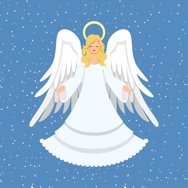 Flat design christmas angel