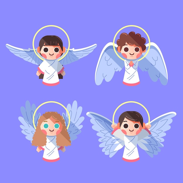 Flat design christmas angel