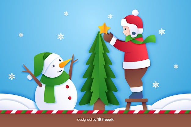 Flat design of christmas background