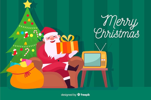 Flat design of christmas background