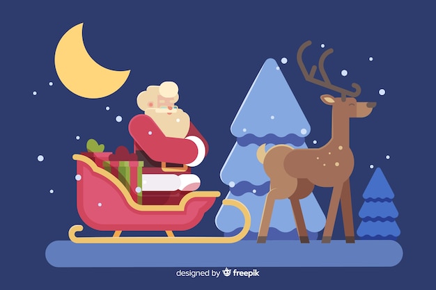 Free Vector flat design of christmas background