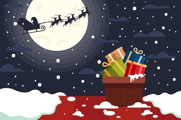 Free Vector flat design christmas background